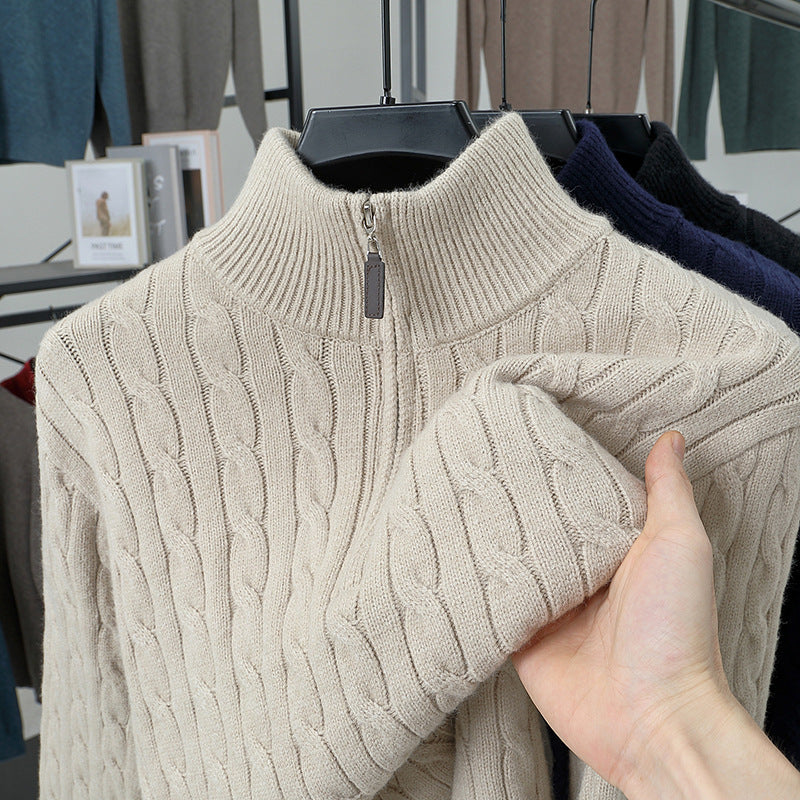Autumn And Winter Knitting Half Turtleneck Long Sleeve Sweater