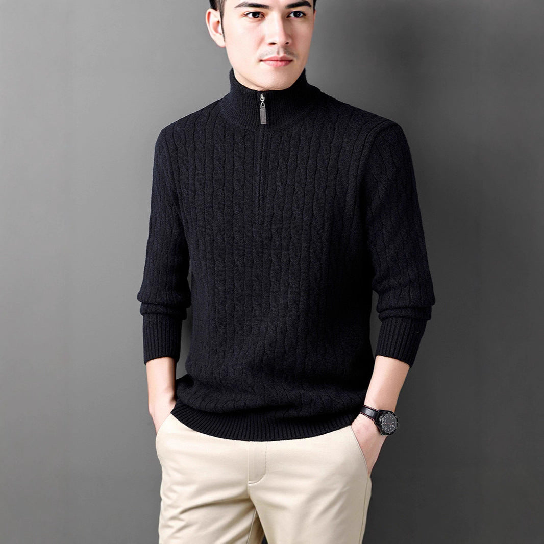 Autumn And Winter Knitting Half Turtleneck Long Sleeve Sweater