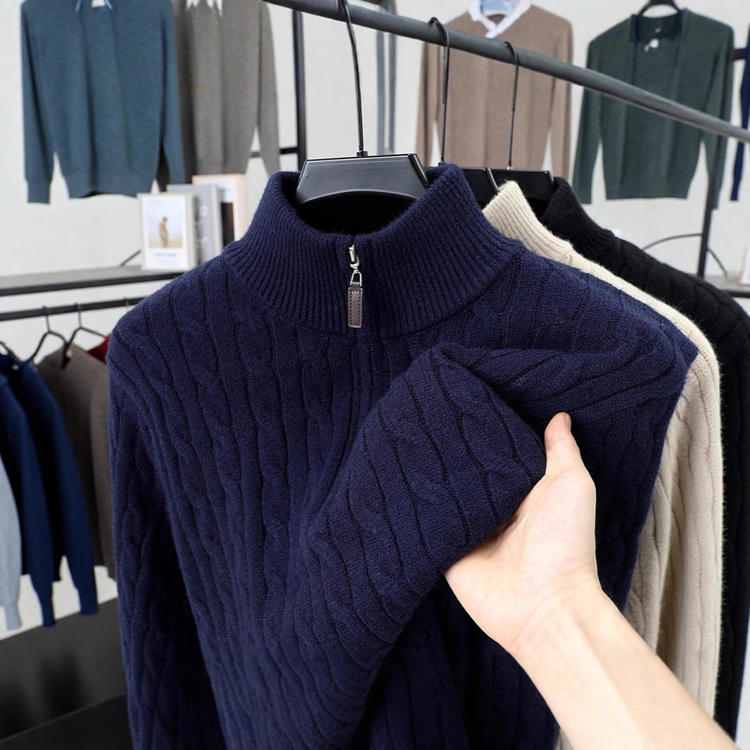 Autumn And Winter Knitting Half Turtleneck Long Sleeve Sweater