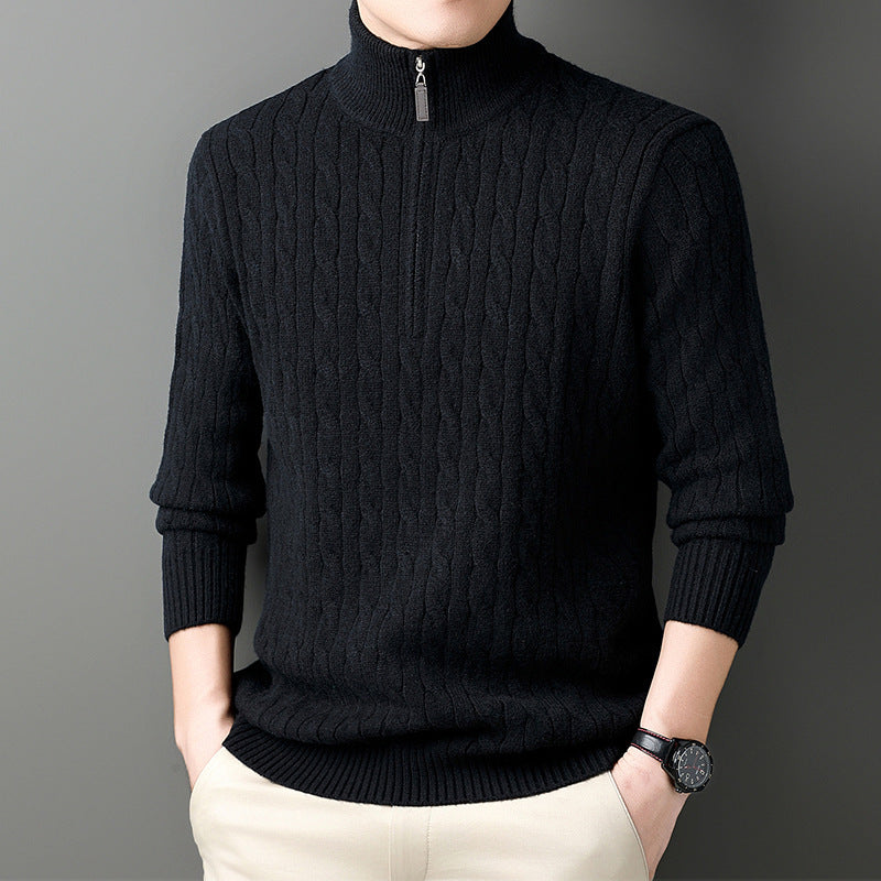 Autumn And Winter Knitting Half Turtleneck Long Sleeve Sweater