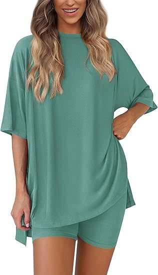 Leisure Crew Neck Split Loose-fitting Women's Home Wear Suit