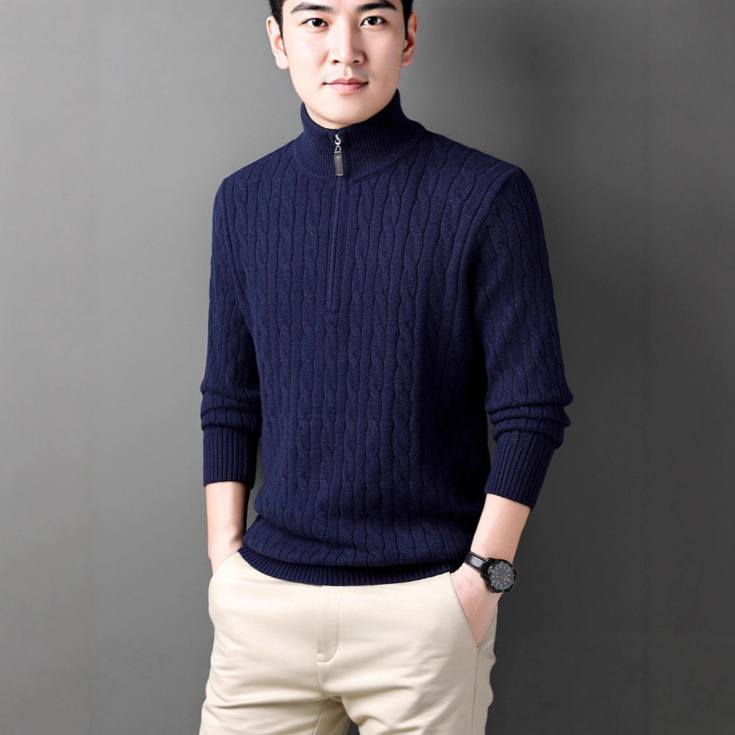 Autumn And Winter Knitting Half Turtleneck Long Sleeve Sweater