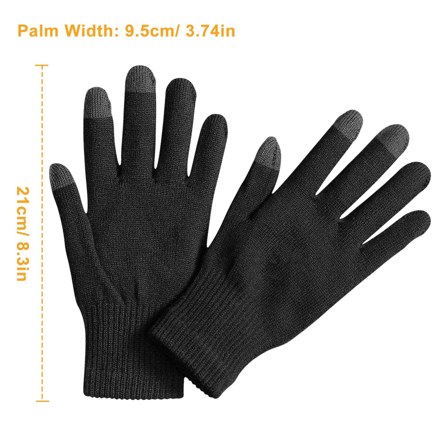 1 Pair Unisex Winter Knit Gloves 3 Color Options (3 Color Options)