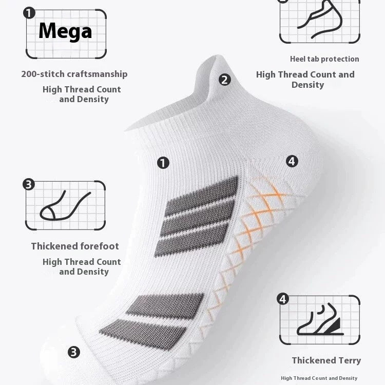 WWW Outdoor Running Basketball Socks Towel Massage Footbed Thickening Sweat-absorbing Men's Socks