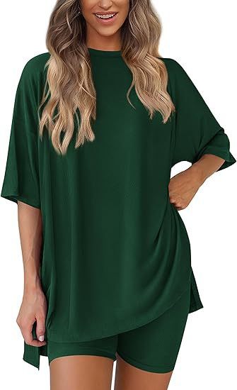Leisure Crew Neck Split Loose-fitting Women's Home Wear Suit