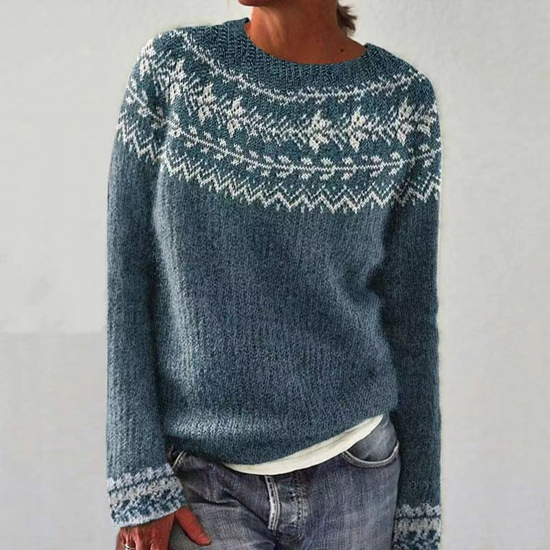 New Sweater Women's Round Neck Multicolor Loose Fashion Pullover