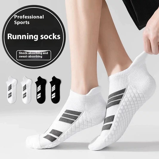 WWW Outdoor Running Basketball Socks Towel Massage Footbed Thickening Sweat-absorbing Men's Socks