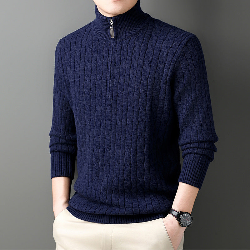 Autumn And Winter Knitting Half Turtleneck Long Sleeve Sweater