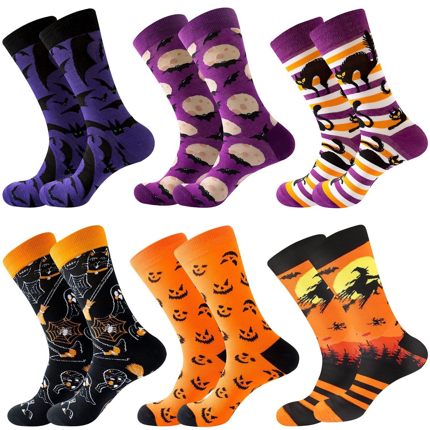 6 Pairs Halloween Christmas Socks For Men/Women