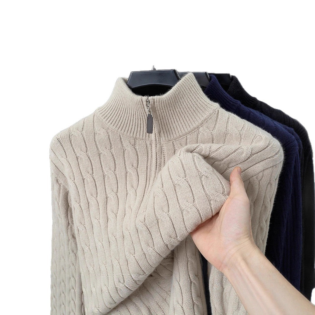 Autumn And Winter Knitting Half Turtleneck Long Sleeve Sweater