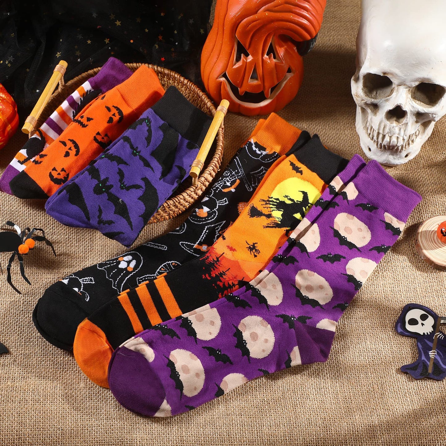 6 Pairs Halloween Christmas Socks For Men/Women